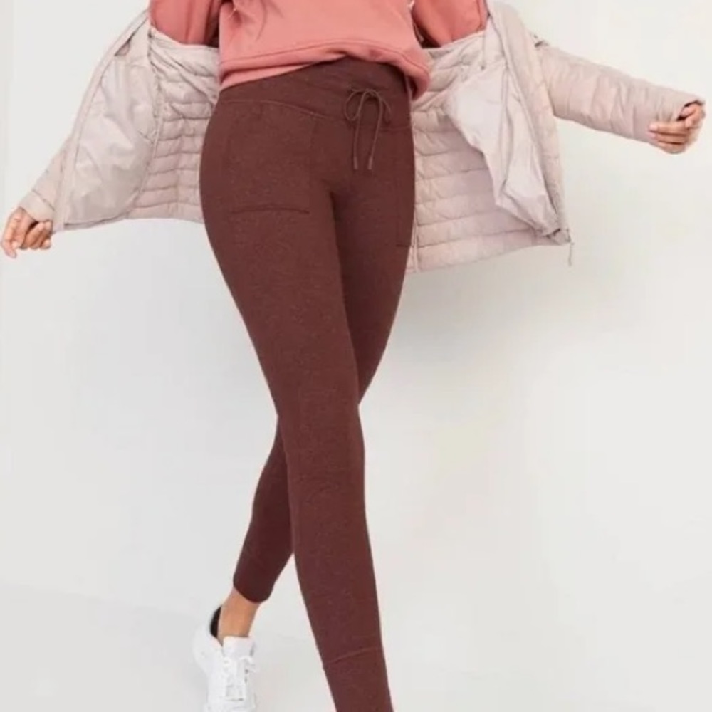 Old Navy 🍁 High-Waisted Fold Down Cozecore Jogger Leggings Size Large